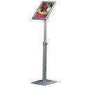 11" x 17" Flexible Floor Sign & Menu Stand Silver Adjustable Height