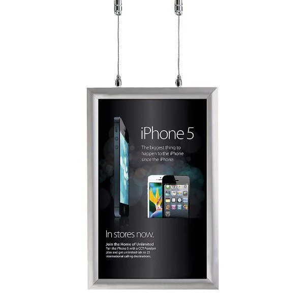 11x17 Double Sided Snap Poster Frame - 1 inch Silver Mitred Profile 11x17 Double Sided Snap Poster Frame - 1 inch Silver Mitred Profile