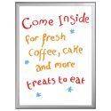 16"w x 22"h Write On Board Dry Wipe  Aluminum Frame, White Surface