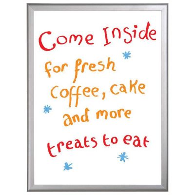 16"w x 22"h Write On Board Dry Wipe  Aluminum Frame, White Surface