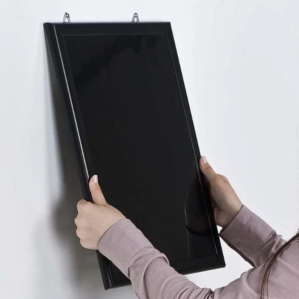16"w x 22"h Write On Board Dry Wipe Black Aluminum Frame Black Surface 16"w x 22"h Write On Board Dry Wipe Black Aluminum Frame Black Surface