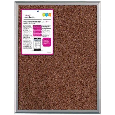 18"w x 24"h Cork Bulletin Board Silver Aluminum Frame