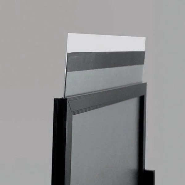 18"w x 24"h Eco Poster Display Stand Black 2 Tiers Double Sided 18"w x 24"h Eco Poster Display Stand Black 2 Tiers Double Sided