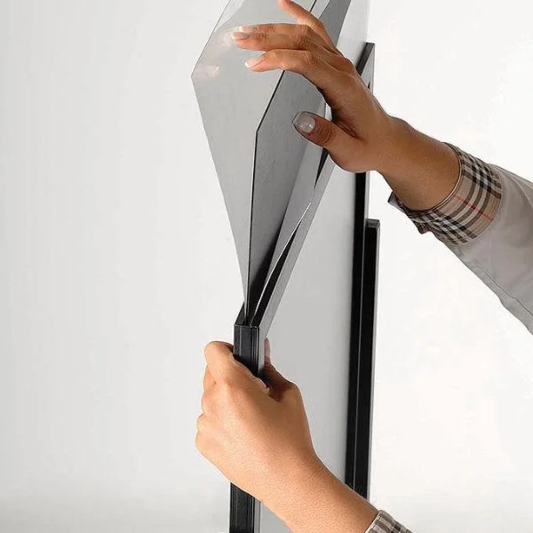 18"w x 24"h Eco Poster Display Stand Black 2 Tiers Double Sided 18"w x 24"h Eco Poster Display Stand Black 2 Tiers Double Sided