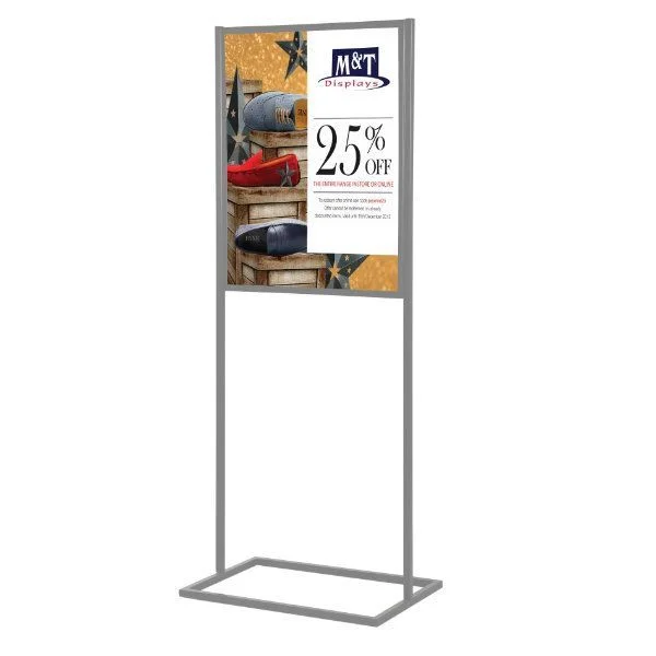 18"w x 24"h Metal Poster Display Stand With 1 Tier Silver 18"w x 24"h Metal Poster Display Stand With 1 Tier Silver