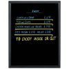 18"w x 24"h Write On Board Dry Wipe Black Aluminum Frame Black Surface