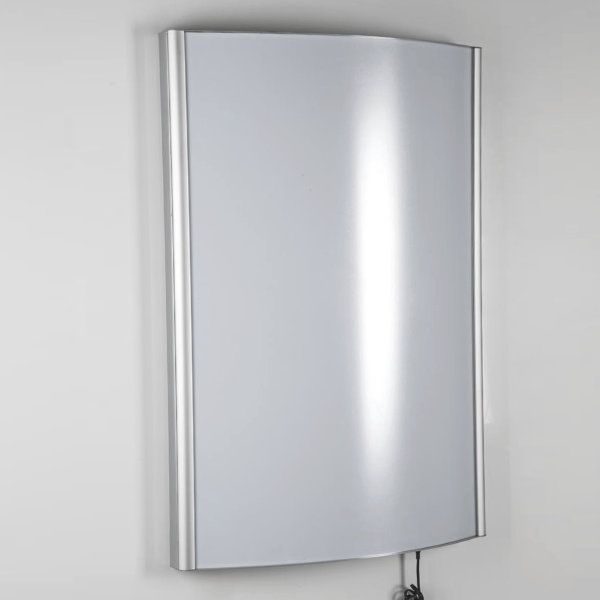 20"w x 30"h Convex Poster LED Light Box Silver Aluminum Single Sided