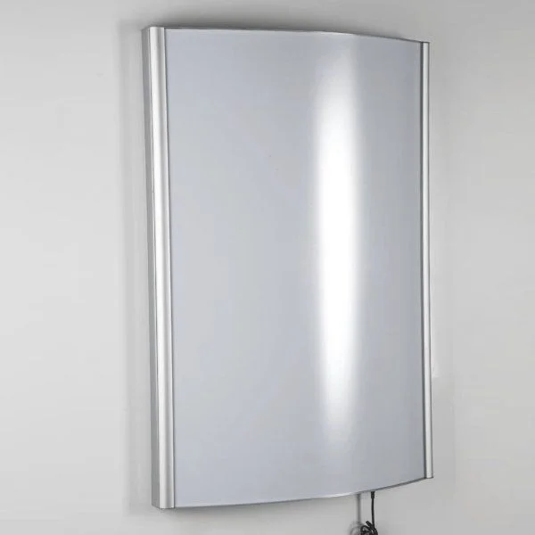 22"w x 28"h Convex Poster LED Light Box Silver Aluminum Single Sided