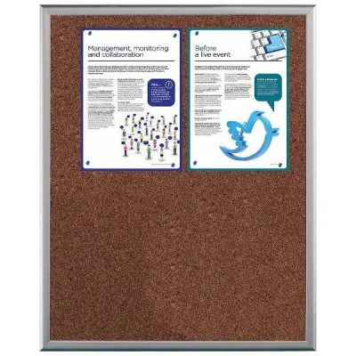 22"w x 28"h Cork Bulletin Board Silver Aluminum Frame