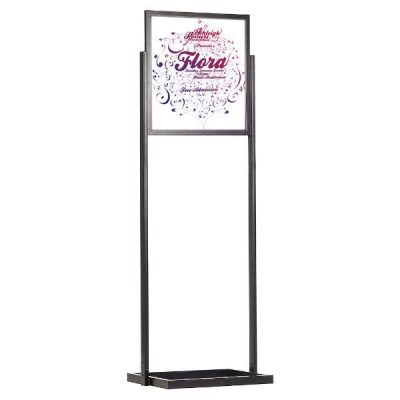 22"w x 28"h Eco Poster Display Stand Black 1 Tier Double Sided