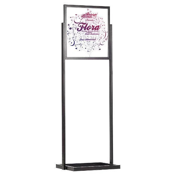 22"w x 28"h Eco Poster Display Stand Black 1 Tier Double Sided 22"w x 28"h Eco Poster Display Stand Black 1 Tier Double Sided
