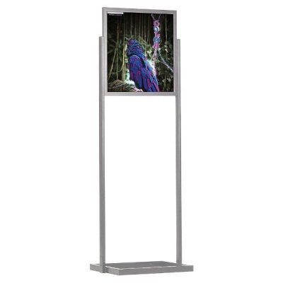 22"w x 28"h Eco Poster Display Stand Silver 1 Tier Double Sided