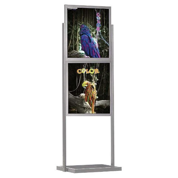 22"w x 28"h Eco Poster Display Stand Silver 2 Tiers Double Sided 22"w x 28"h Eco Poster Display Stand Silver 2 Tiers Double Sided