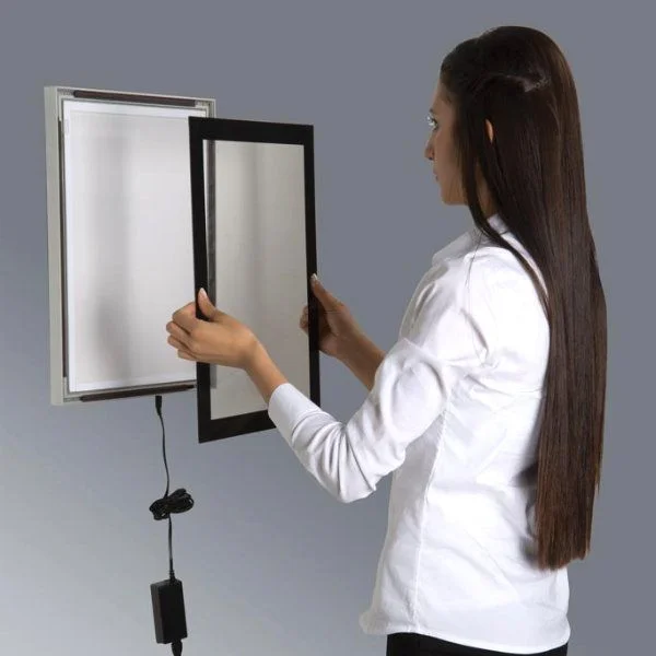 22"w x 28"h Magnetic Poster LED Light Box Black 22"w x 28"h Magnetic Poster LED Light Box Black
