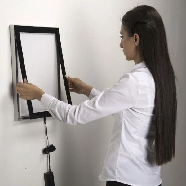 22"w x 28"h Magnetic Poster LED Light Box Black 22"w x 28"h Magnetic Poster LED Light Box Black