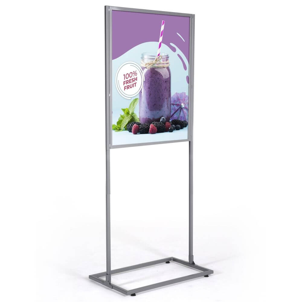 Super Large Format Portable Poster Stand Display | 48x72 Poster Sign Holder  | Two Posts with Steel Bases