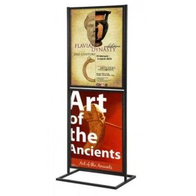 22"w x 28"h Metal Poster Display Stand With 2 Tier Black
