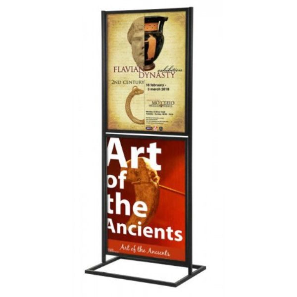 22"w x 28"h Metal Poster Display Stand With 2 Tier Black