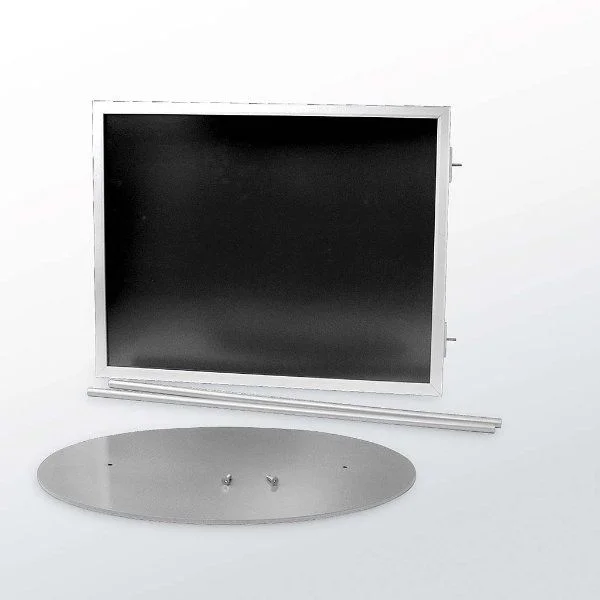 22"w x 28"h Oval Poster Display Stand - Silver Double Sided 22"w x 28"h Oval Poster Display Stand - Silver Double Sided