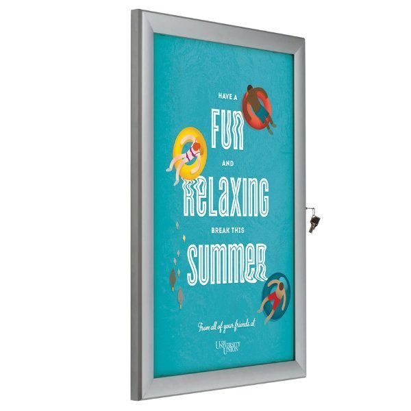 22"w x 28"h Universal Poster Showboard Single Lock, Outdoor Use