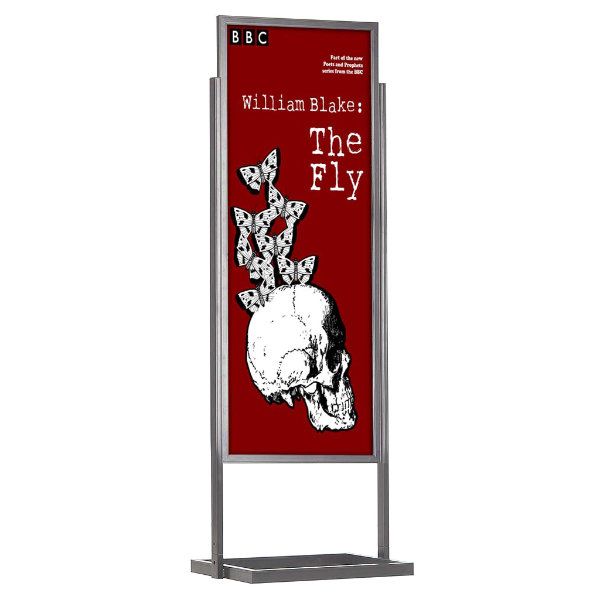 2x Poster Stands Double-Sided Pedestal Sign Stand Adjustable Height Display Rack, Men's, Size: 2 Pcs, Black