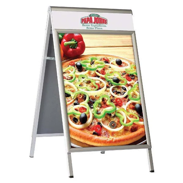 22x28 A Frame Board Premium Silver Changeable Header