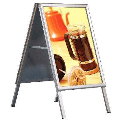 22x28 A Frame Board Silver Aluminum Sidewalk Sign Galvanised Backing