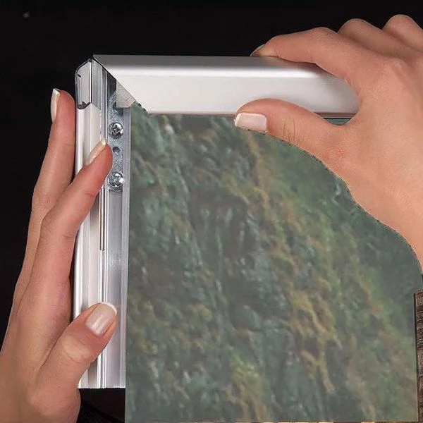 22x28 Lockable Snap Poster Frame - 1.25 inch Silver Mitred Profile 22x28 Lockable Snap Poster Frame - 1.25 inch Silver Mitred Profile