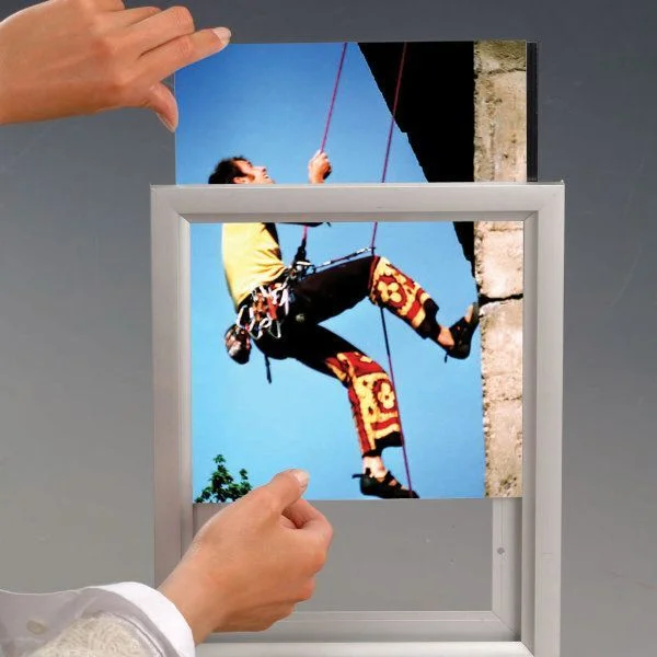 22x28 Slide In Frame - 0.93 inch Silver Mitred Profile Single Sided