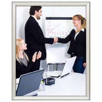 22x28 Snap Poster Frame - 1.25 inch Silver Profile, Safe Round Corner