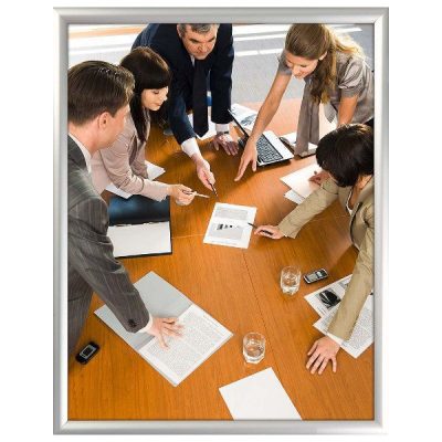 22x28 Snap Poster Frame - 1 inch Silver Profile, Mitred Corner