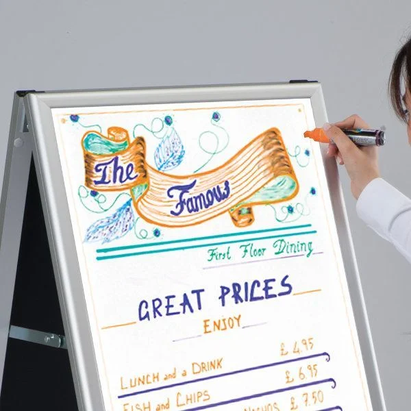 22x28 Write On A Frame Board Black Frame White Dry-wipe Surface 22x28 Write On A Frame Board Black Frame White Dry-wipe Surface