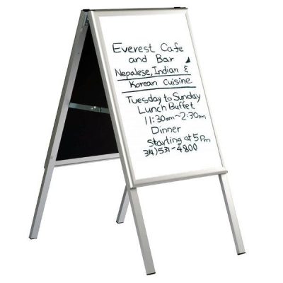 22x28 Write On A Frame Board Sidewalk Sign Silver Frame