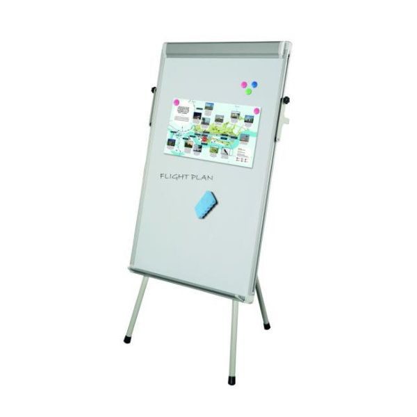 23" x 35" Adjustable Flipchart with Magnetic Surface - Silver