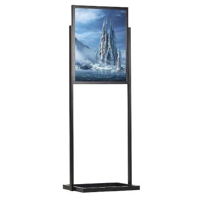 24"w x 36"h Eco Poster Display Stand Black 1 Tier Double Sided