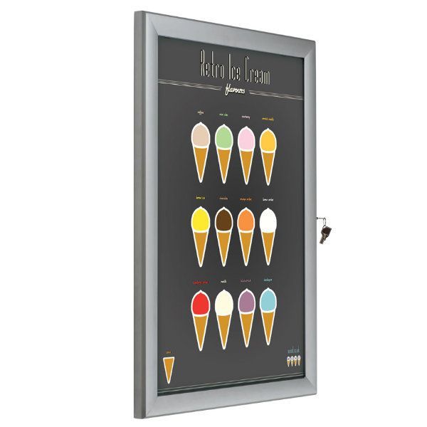 24w x 36h Oval Poster Display Stand - Black Double Sided