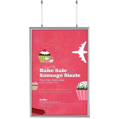 24x36 Double Sided Snap Poster Frame - 1 inch Silver Mitred Profile