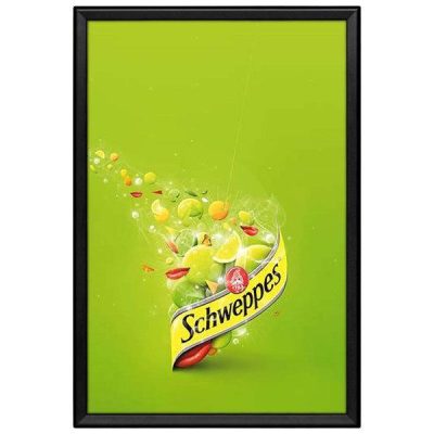 24x36 Snap Poster Frame - 1.25 inch Black Profile, Safe Round Corner