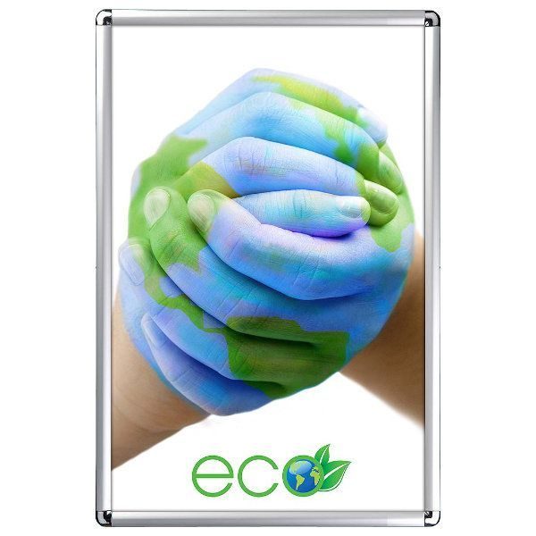 24x36 Snap Poster Frame - 1 inch Silver Profile, Round Corner