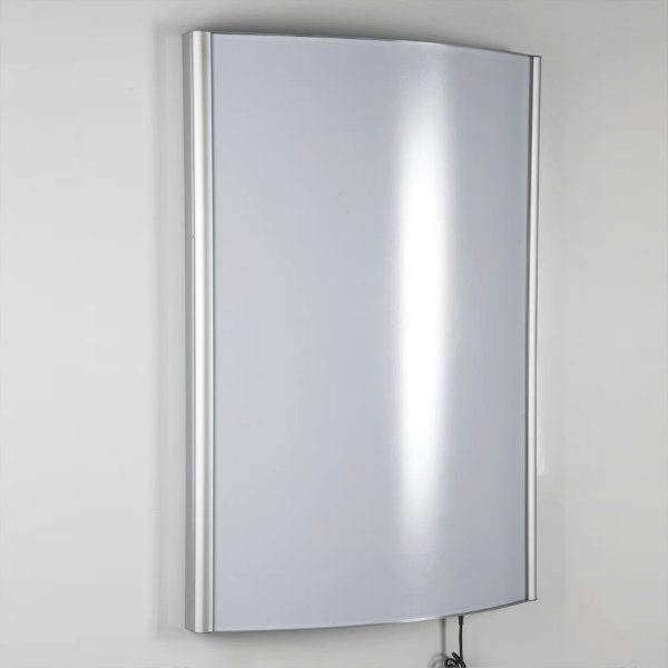 30"w x 40"h Convex Poster LED Light Box Silver Aluminum Single Sided