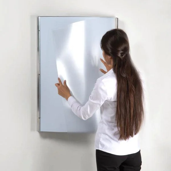 30"w x 40"h Convex Poster LED Light Box Silver Aluminum Single Sided 30"w x 40"h Convex Poster LED Light Box Silver Aluminum Single Sided