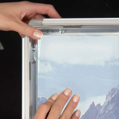 36x48 Snap Poster Frame - 1.25 inch Silver Profile, Mitred Corner