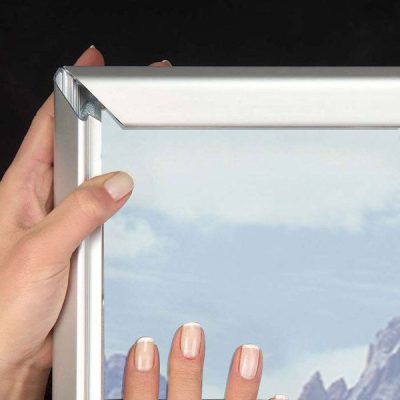 40x60 Snap Poster Frame - 1.25 inch Silver Profile, Mitred Corner