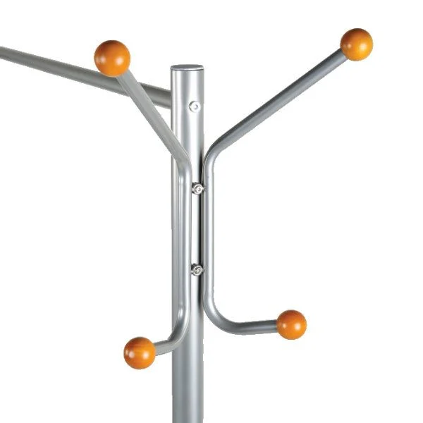 46" x 17" x 68" Coat Hanger Stand with Wheels, Silver 46" x 17" x 68" Coat Hanger Stand with Wheels, Silver