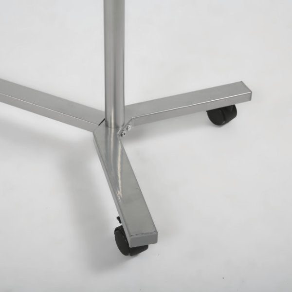 46" x 17" x 68" Coat Hanger Stand with Wheels, Silver