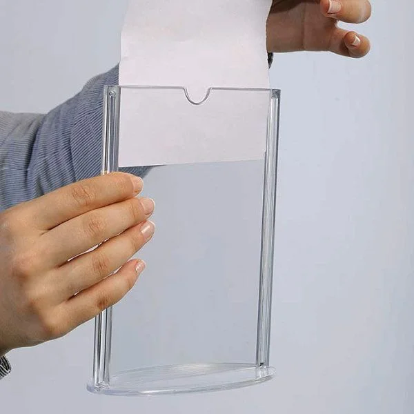 4"w x 6"h Oval Based Clear Acrylic Leaflet & Sign Holder