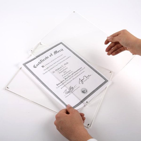 4"w x 6"h Table Top Clear Acrylic L Sign Frame