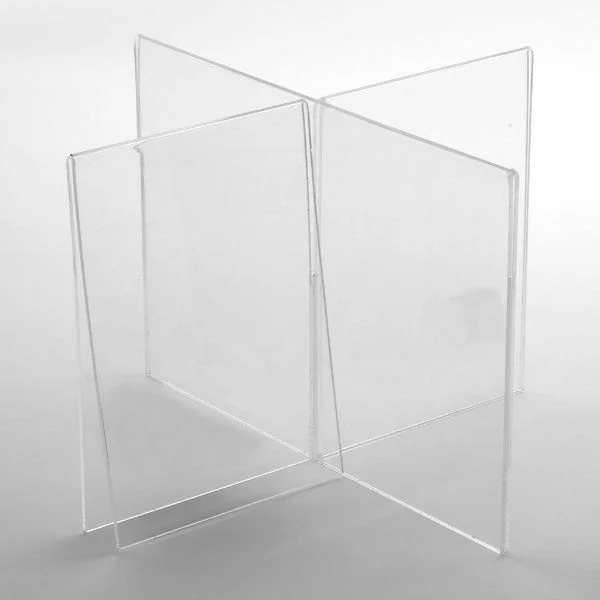 4x(8.5"w x 11"h) Acrylic Cross Sign Holder Portrait 8 Sides