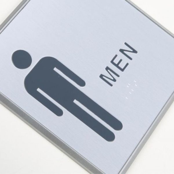 6" x 6" Restroom Sign for Men Aluminum