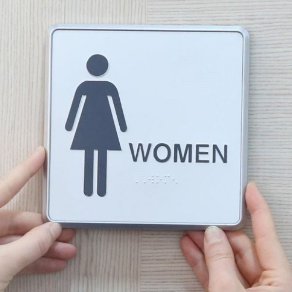 6" x 6" Restroom Sign for Woman Aluminum